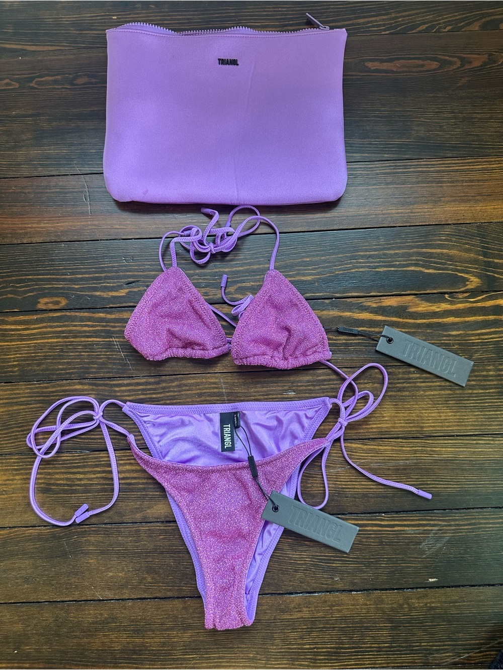 Triangle Vinca Lilac Sparkle Bikini Set